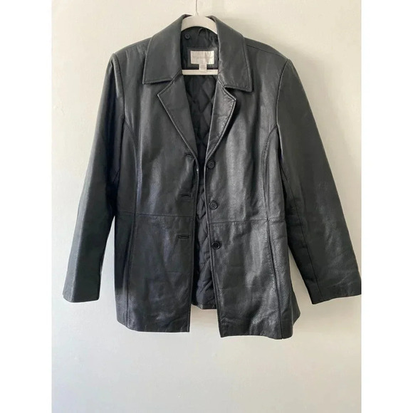 Vintage Worthington Leather Jacket Large Black - Picture 1 of 7